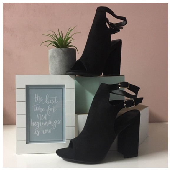 Charlotte Russe Shoes - Charlotte Russe Black Peep Toe Booties